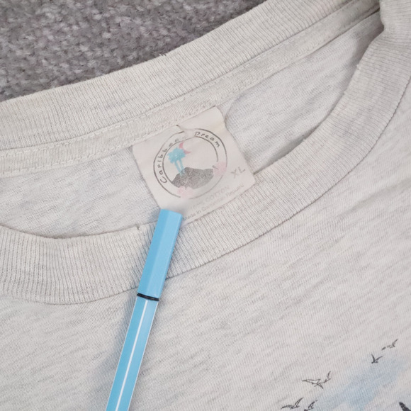 VTG 90s Ocean Whales Orcas Give Blood XL Gray Short Sleeve T-Shirt - Picture 8 of 9